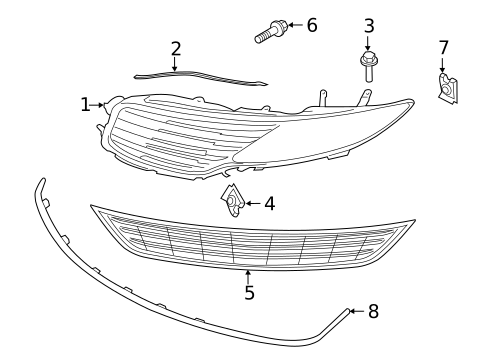 Grille & Components for 2014 Lincoln MKZ #0