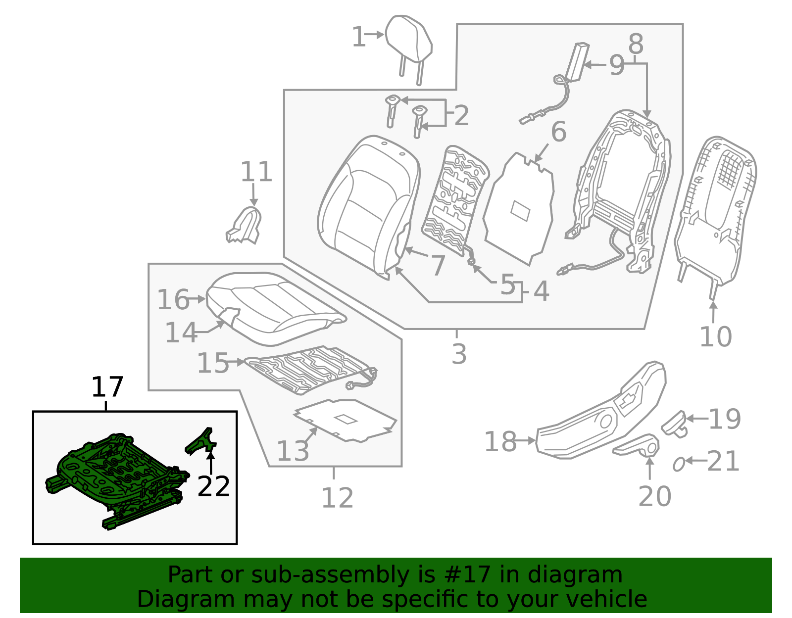 2017-2020 Hyundai Elantra Seat Track 88500-F2130-TRY | QuirkParts