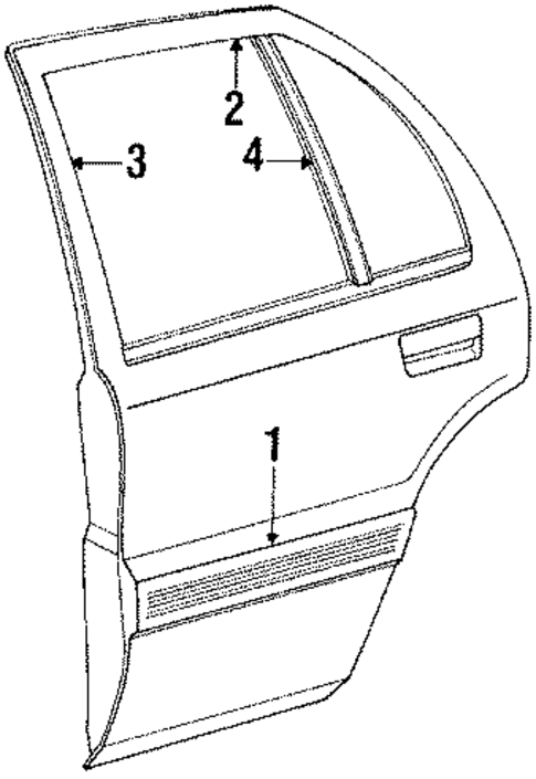 Door & Components for 1987 Mitsubishi Mirage #1