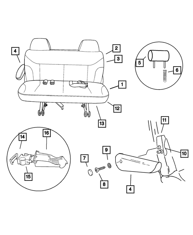 UE022L5AA - Interior Trim: Rear Seat Cushion for Mopar Image