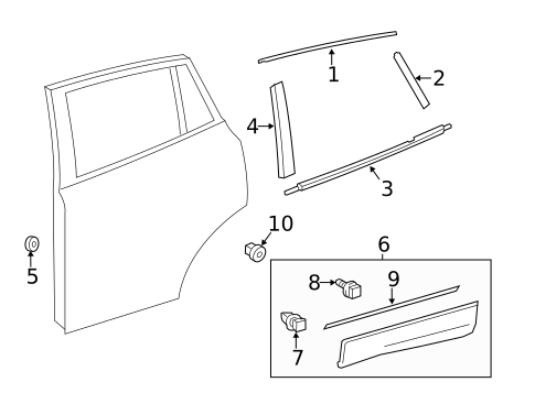 Exterior Trim - Rear Door for 2018 Toyota RAV4 #0