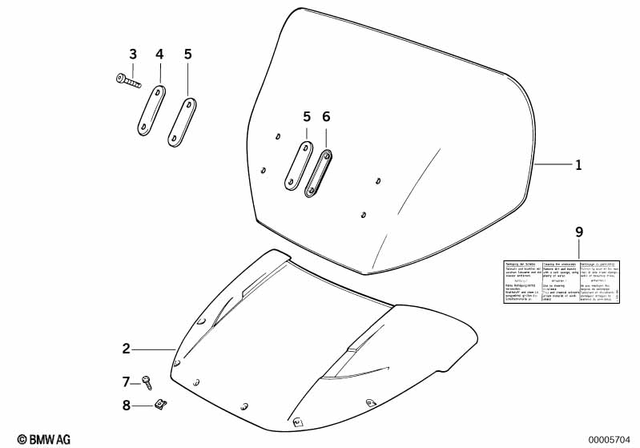 46632307474 - Frame and Mounting Parts: Windshield - 6Mm for BMW-Motorrad Image image