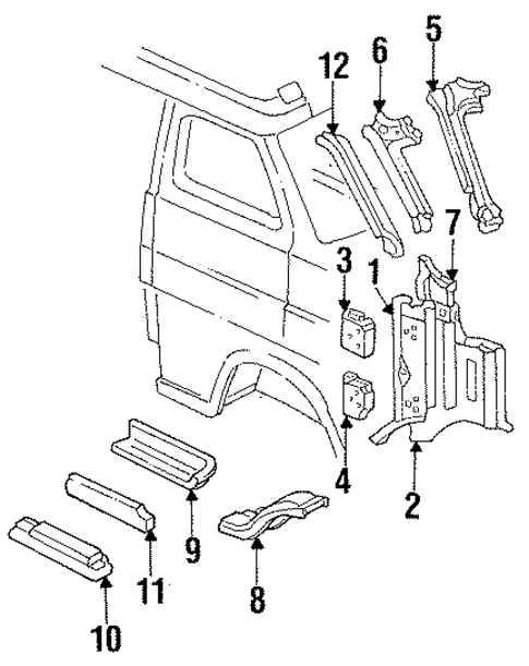 Rocker for 1988 Ford E-350 Econoline #1