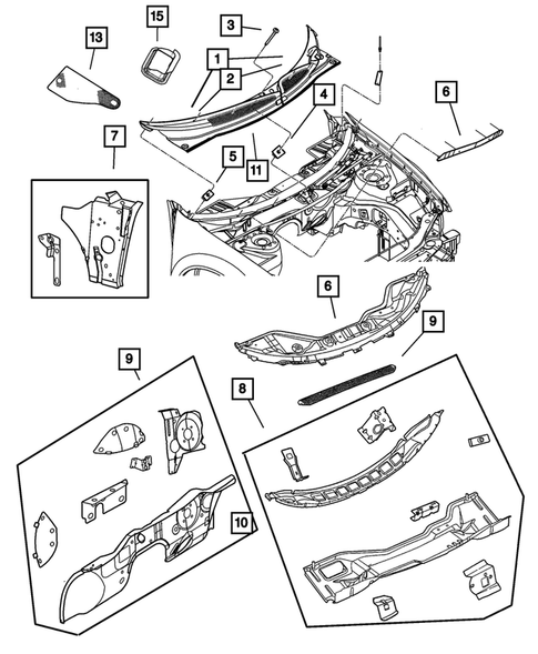 Cowl & Dash Panel for 2001 Chrysler Sebring #0