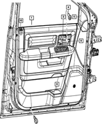 1VY441A8AF - Interior Trim: Front Door Trim Panel, Right for Ram: 1500, 2500, 3500 Image