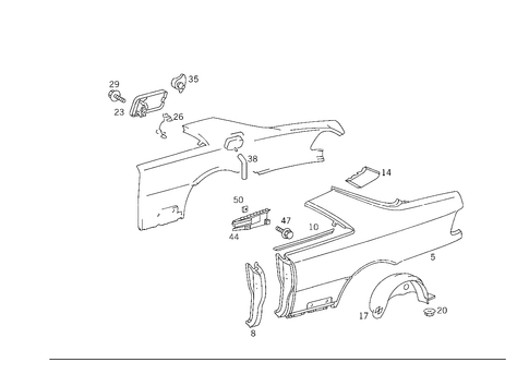 Rear Fender for 1993 Mercedes-Benz 500SEC #0