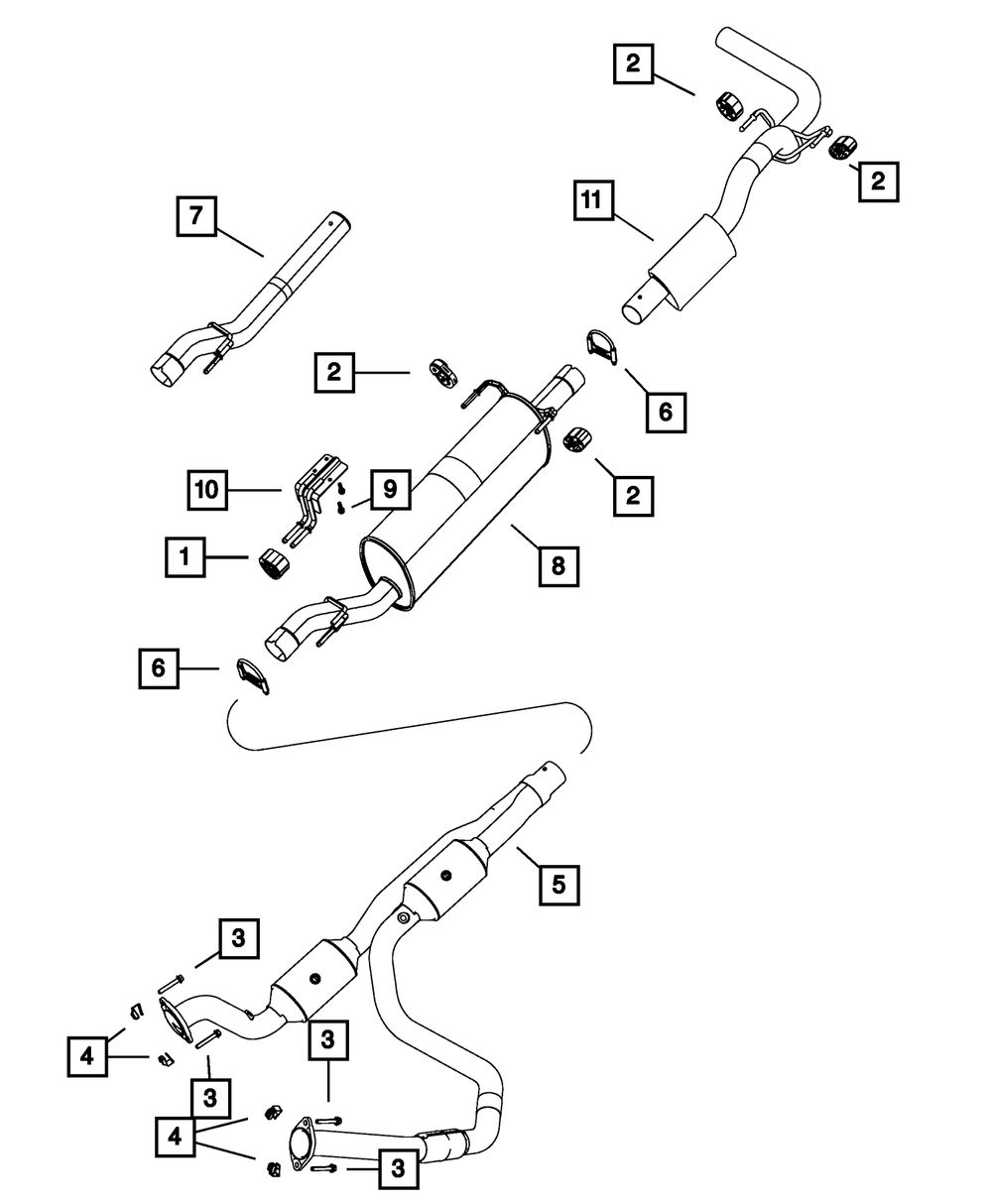 Exhaust Muffler - Mopar (68307366AB)