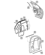 55277296AA - Doors, Door Mirrors and Related Parts: Door Opening Weatherstrip for Mopar Image