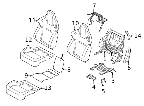 Front Seat Components for 2017 Jaguar F-Type #2