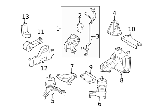Engine & Trans Mounting for 2011 Toyota Avalon #0