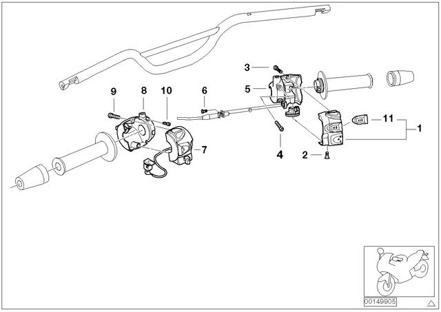 61317682386 - : Combination Switch F Htd Handlebar Grip for BMW-Motorrad Image