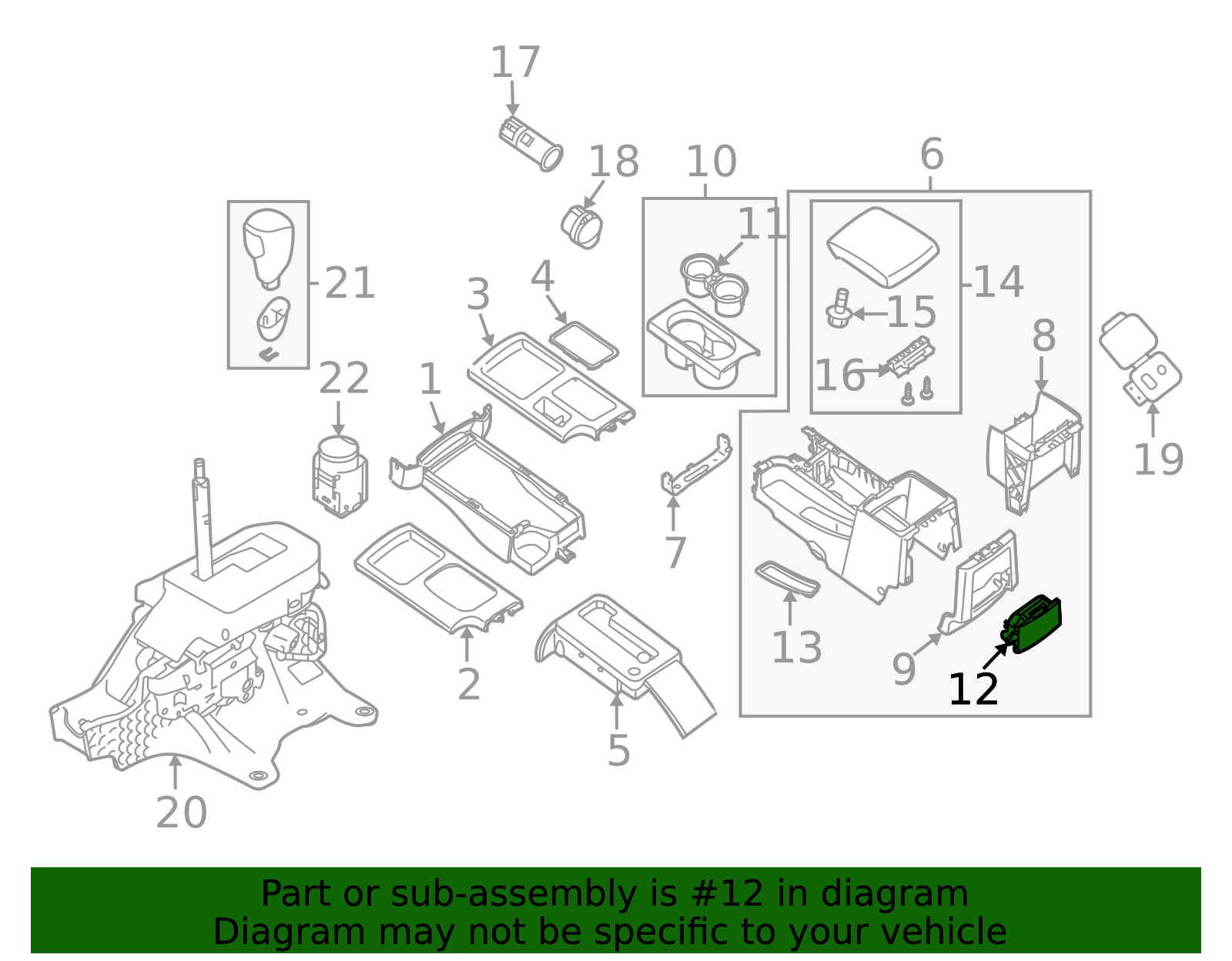 2007-2021 Nissan Frontier Rear Cup-Holder 96965-ZP00D | OEM Parts
