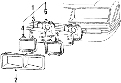 Headlamp Components for 1986 Mercury Capri #0