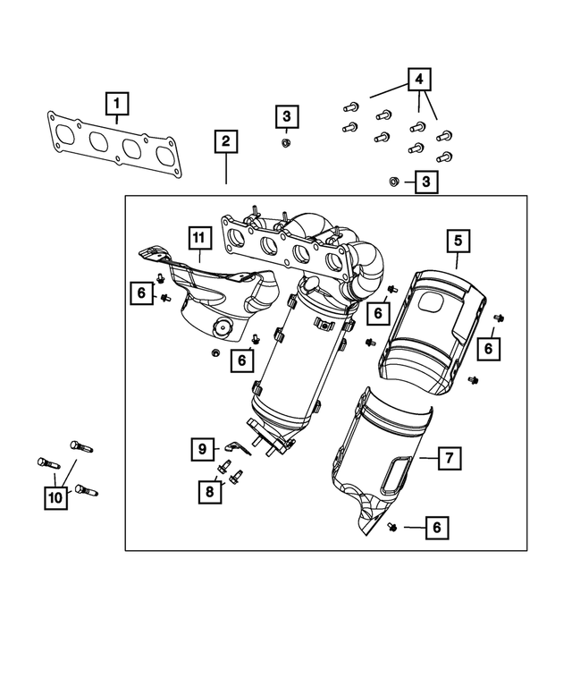 68197575AA - Engine: Exhaust Shield, Upper Rear for Mopar Image