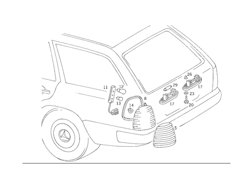 Rear and License Plate Lamp for 1989 Mercedes-Benz 300TE #0