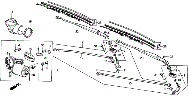 Front Windshield Wiper for 1988 Acura Integra #0