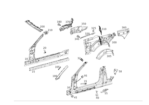 Front Roof Frame, Cabriolet Side Wall for 2020 Mercedes-Benz C63 AMG S #0