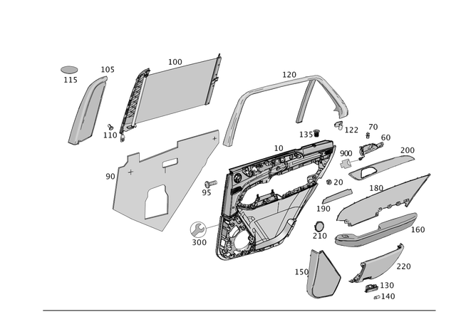 1667300470 - Rear Doors: Door Trim for Mercedes-Benz: GLE300d, GLE350, GLE400, GLE63 AMG, ML250, ML350, ML400, ML550, ML63 AMG Image image