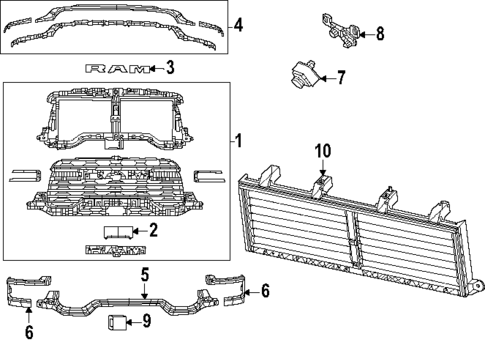 Grille & Components for 2025 Ram 2500 #0