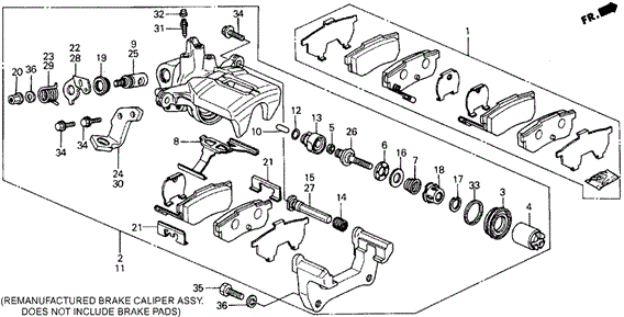 Rear Brake Caliper for 1991 Honda Prelude #0
