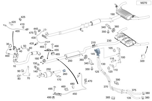 Exhaust System Used on Four-Cylinder Gasoline Vehicles for 2016 Mercedes-Benz CLA 250 #0