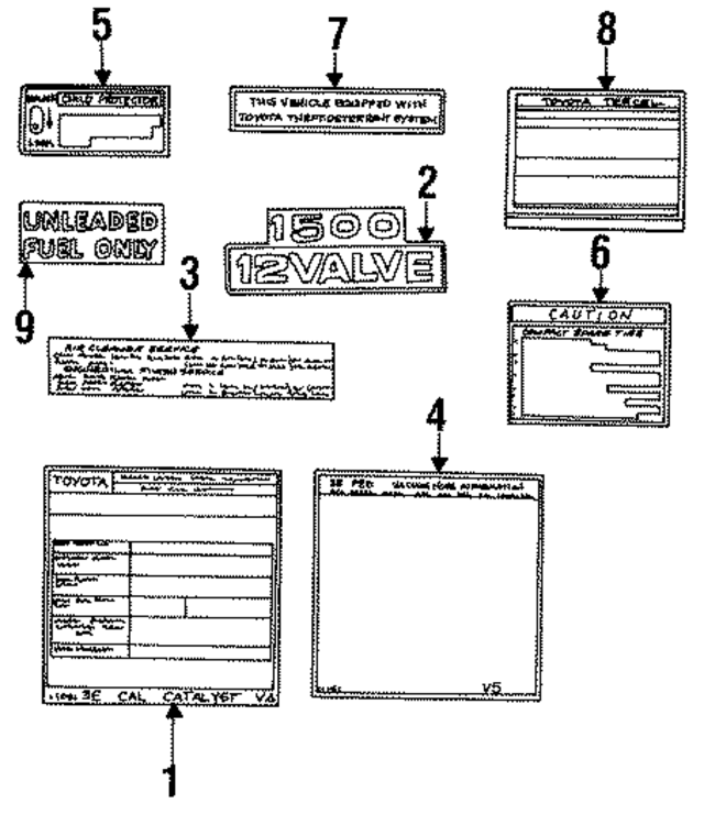 1129811220 - : Emission Label for Toyota Image