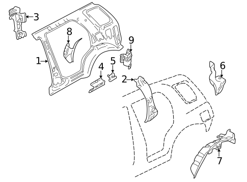 Inner Structure for 2001 Chevrolet Tracker #1