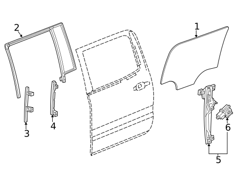 Glass - Rear Door for 2018 GMC Yukon XL #0