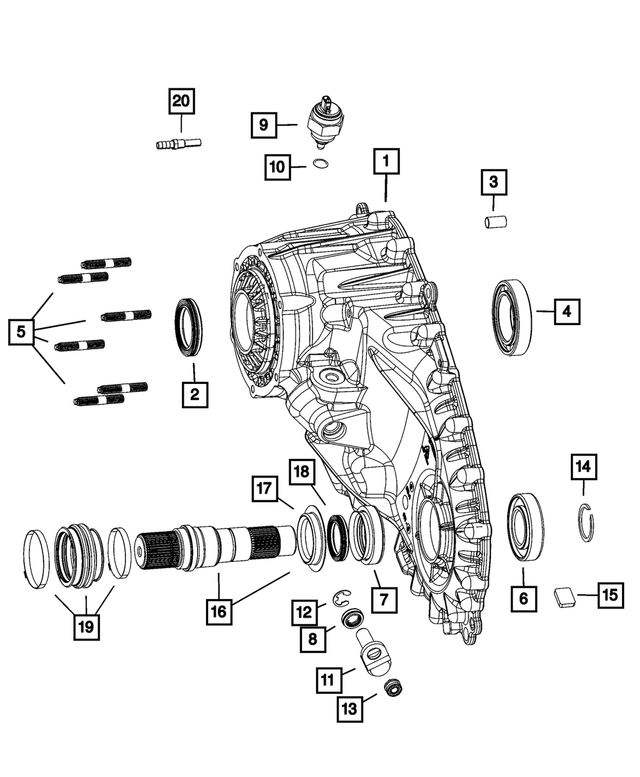 68210219AB - Transfer Case and Power Transfer Unit: Front Case Half for Mopar Image