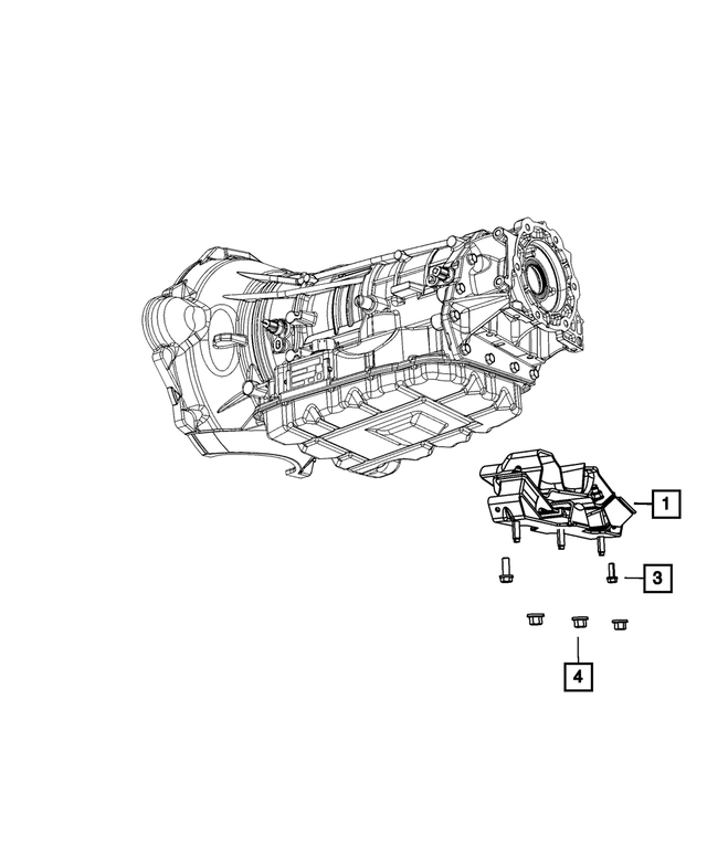 68185822AC - 68RFE; 6-Speed; Automatic Transmission: Transmission Support Bracket And Insulator for Mopar Image image