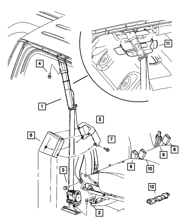 5KJ841D5AB - Interior Trim: Buckle Half Seat Belt for Mopar Image
