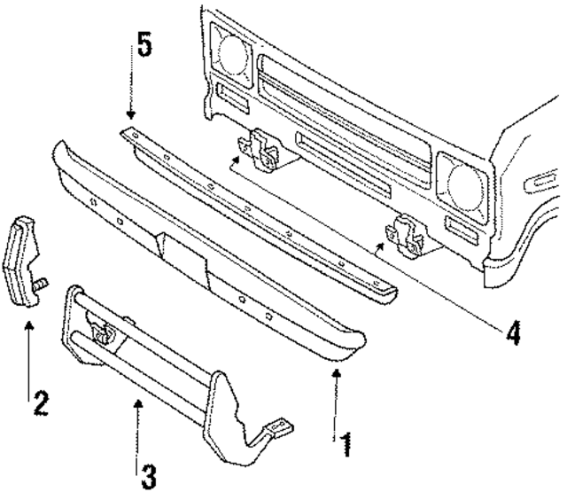 E3UZ17757B - Body: Face Bar for Ford: E-150 Econoline, E-150 Econoline Club Wagon, E-250 Econoline, E-250 Econoline Club Wagon, E-350 Econoline, E-350 Econoline Club Wagon Image