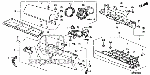 Instrument Panel Garnish (Passenger Side) for 2013 Honda Pilot #0