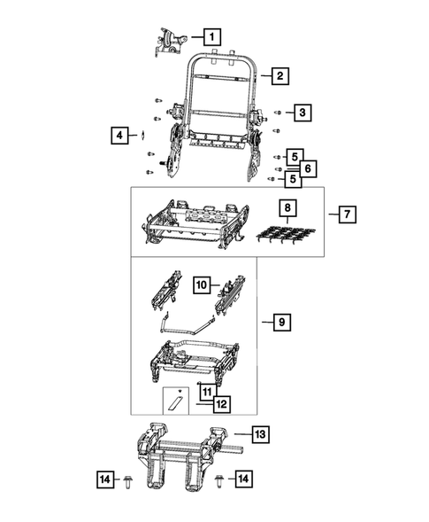 Rear Seats - Second Row Adjusters, Recliners, Shields and Risers for 2025 Chrysler Pacifica #1