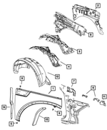 55177017AK - Body Sheet Metal Except Doors: Fender Panel, Left for Dodge: Nitro | Jeep: Liberty Image