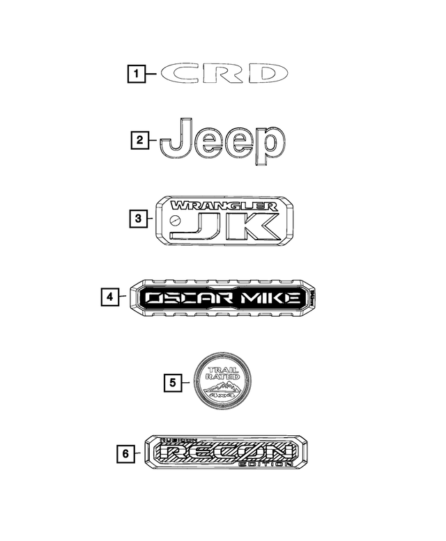 « 68222314AA – Exterior Ornamentation : Plaque D'identification pour Mopar Image »