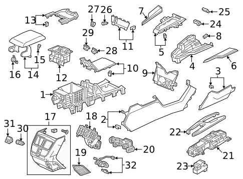 Center Console for 2019 Honda Clarity #0