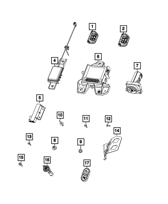 68384453AD - Electrical: Integrated Key Fob Transmitter for Mopar Image