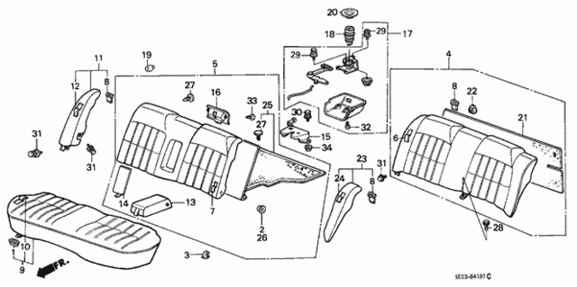 Rear Seat (4D) 4DR for 1986 Honda Accord #0