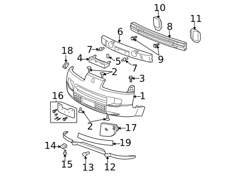 Bumper & Components - Front for 2005 Saturn Vue #0