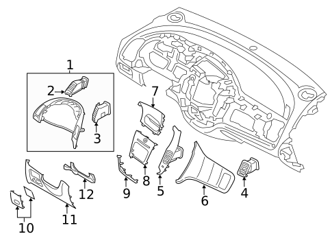 Instrument Panel Components for 2017 Kia Forte #0