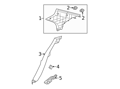 Interior Trim - Quarter Panels for 2022 Lexus IS300 #0