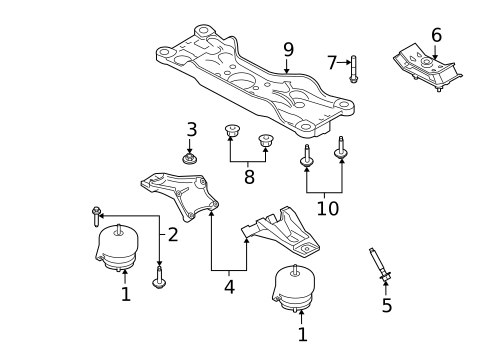 Engine & Trans Mounting for 2007 Ford Mustang #0