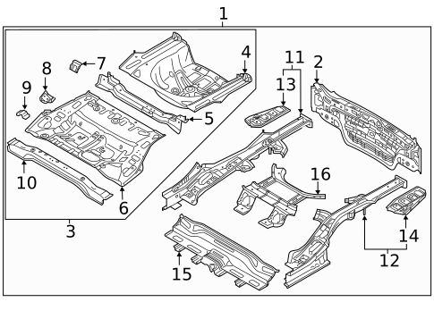 Rear Floor & Rails for 2018 Kia Optima #0