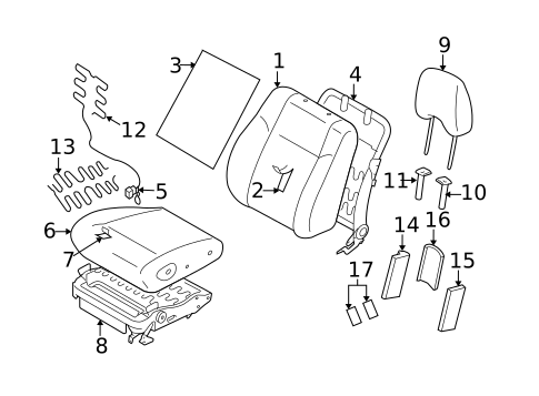 Front Seat Components for 2005 Saab 9-2X #0