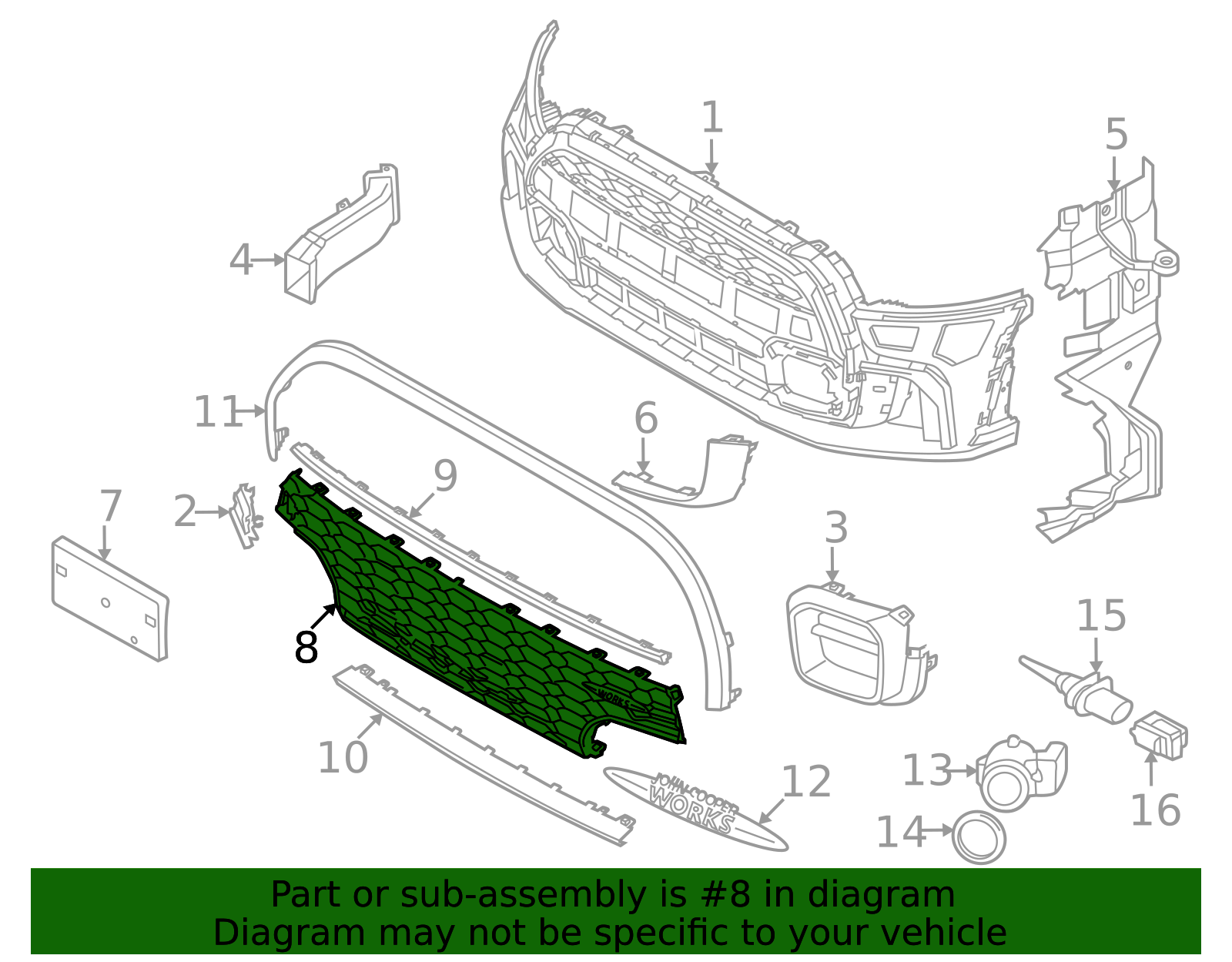 Grille - 51119450618 | Genuine MINI | Mini Parts Direct