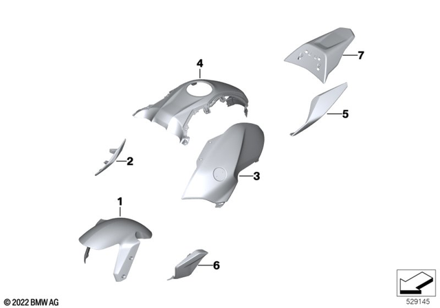 46617109398 - Body Equipment: Front Wheel Fender - Racingblue met for BMW-Motorrad Image