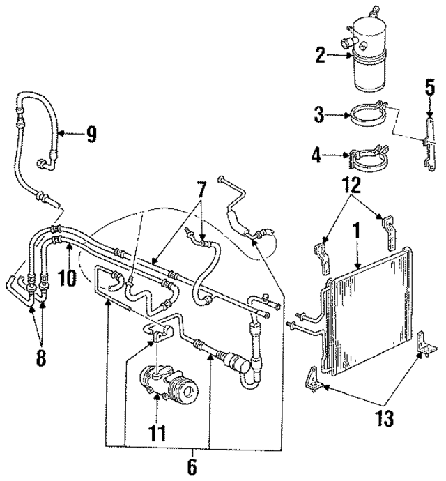 FO9Z19702B - HVAC: Condenser Assembly Upper Bracket for Ford: Aerostar Image