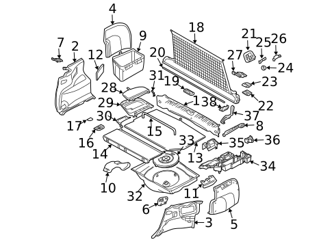 Interior Trim - Rear Body for 2005 BMW 325xi #0