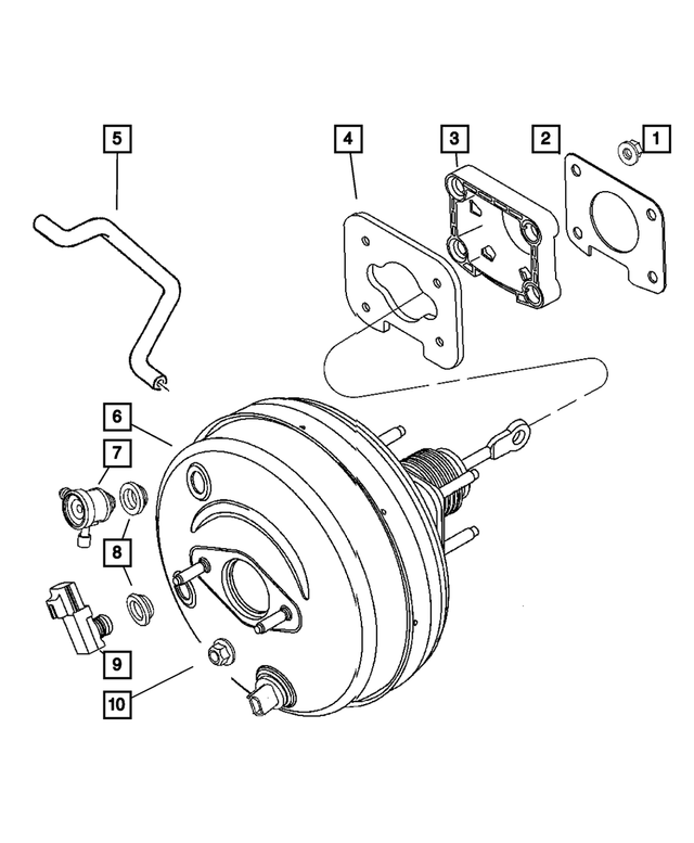52855170AB - Service Brakes: Vacuum Supply Hose for Mopar Image image